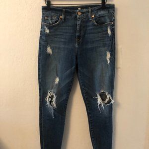 EUC Seven 7 for All Mankind High Waist Ankle Skinny Jean Size 29